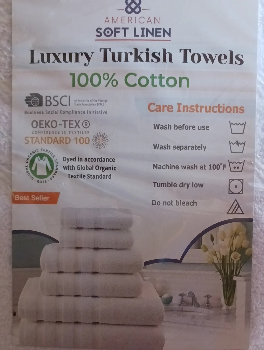 Luxury Turkish Towel Set~ White, NWT